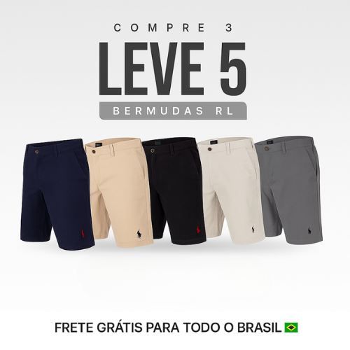 Kit com 5 Bermudas Sarja RL!