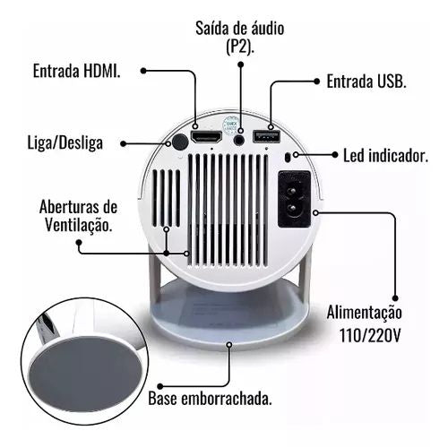 Mini Projetor Portátil 4k Android