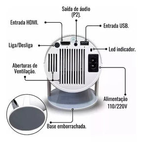 Mini Projetor Portátil 4k Android