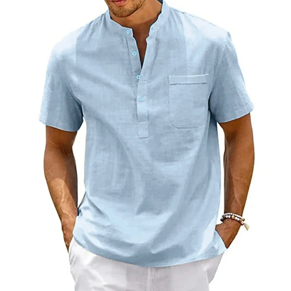 Camisa de Linho Vintage Elegant