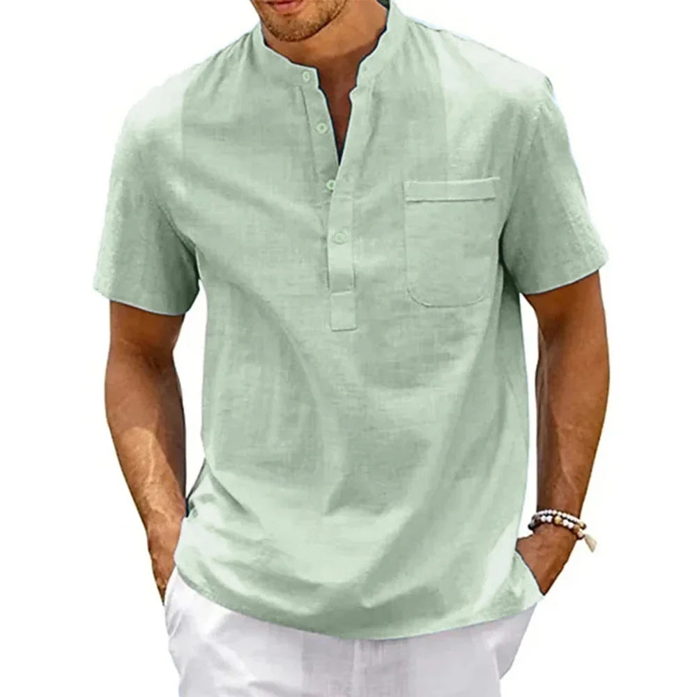 Camisa de Linho Vintage Elegant