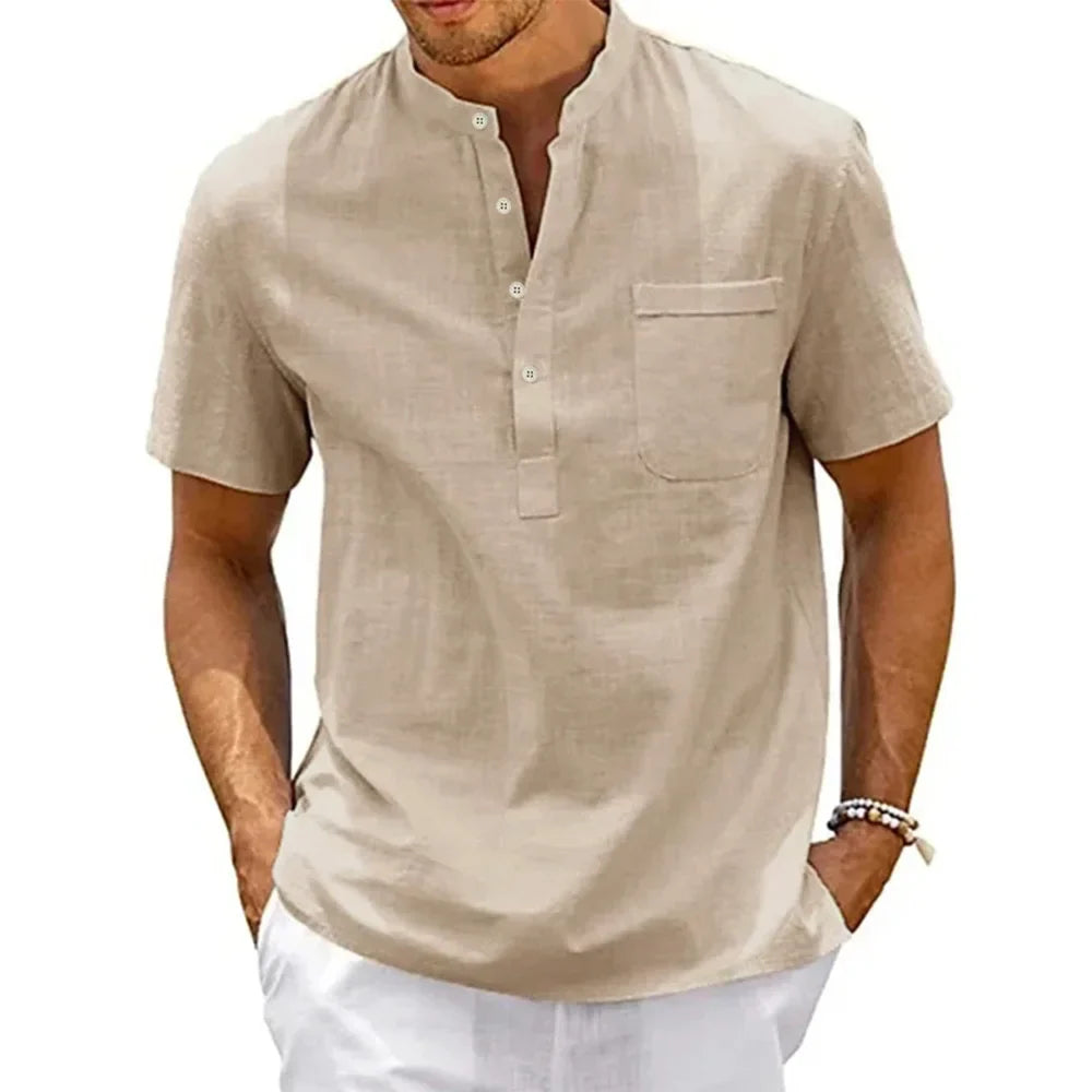 Camisa de Linho Vintage Elegant