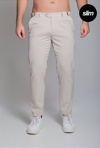 Calça Alfaiataria Slim Vidic Areia