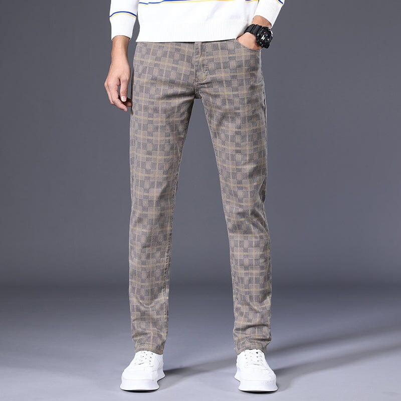 Calça Masculina Casual Xadrez