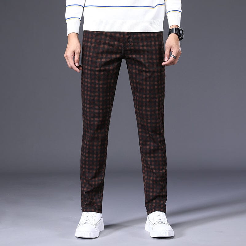 Calça Masculina Casual Xadrez