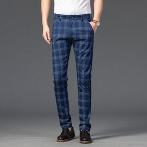 Calça Masculina Casual Xadrez Listrada