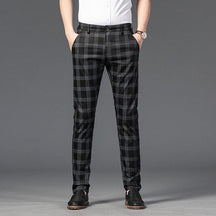 Calça Masculina Casual Xadrez Listrada