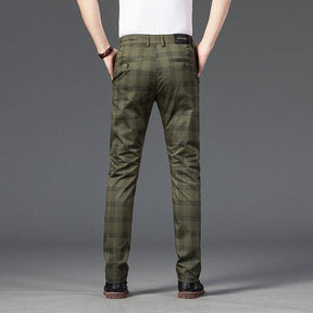 Calça Masculina Casual Xadrez Listrada