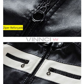Jaqueta de Couro Masculina Vintage Elegance