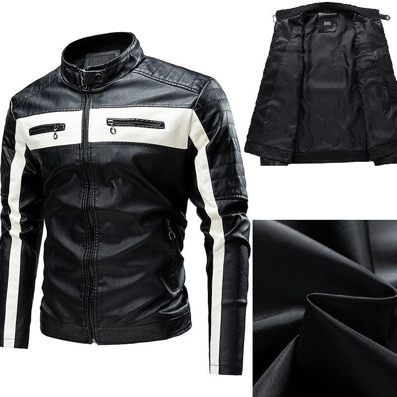 Jaqueta de Couro Masculina Vintage Elegance